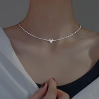 sparkling neck chain clavicle chain temperament flash womens butterfly necklace tennis necklace necklace for women
