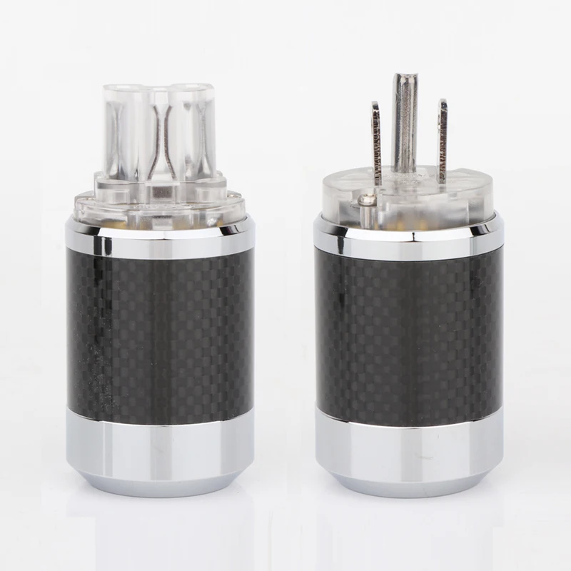 

Preffair быстрое яркое черное углеродное волокно с родиевым покрытием, американская вилка переменного тока, разъем IEC, женский, мужской, Hi-Fi, сет...