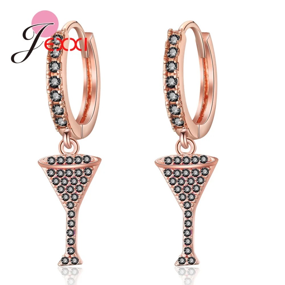 

Creative Shiny Cup Goblet Drop Earrings Funny Personality Women Jewelry Cubic Zirconia For Party Piercing Earings