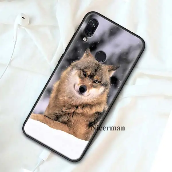Силиконовый чехол с бантом чехол для Redmi 8A 7 7A 6 6A 5 4X K20 Plus Pro S2 Y3 GO Примечание фотоаппаратов моментальной печати 8 7 7S 6 5 4X4 5+ волк на снежную погоду