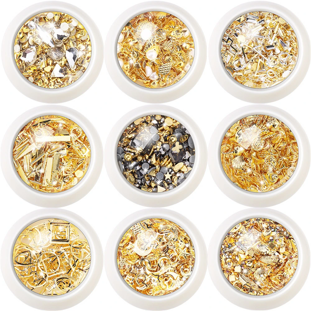 1 коробка золото Луна Звезды ногтей шпильки для Запчасти украшение звезды круг