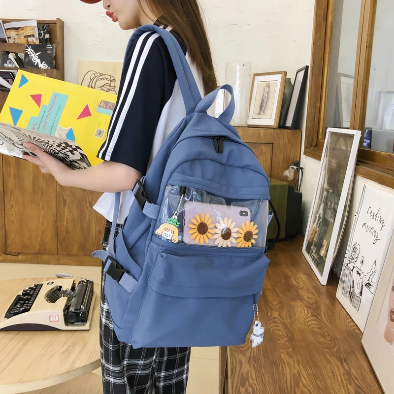 Корейский женский рюкзак Harajuku Ulzzang для девочек прозрачные женские школьные сумки