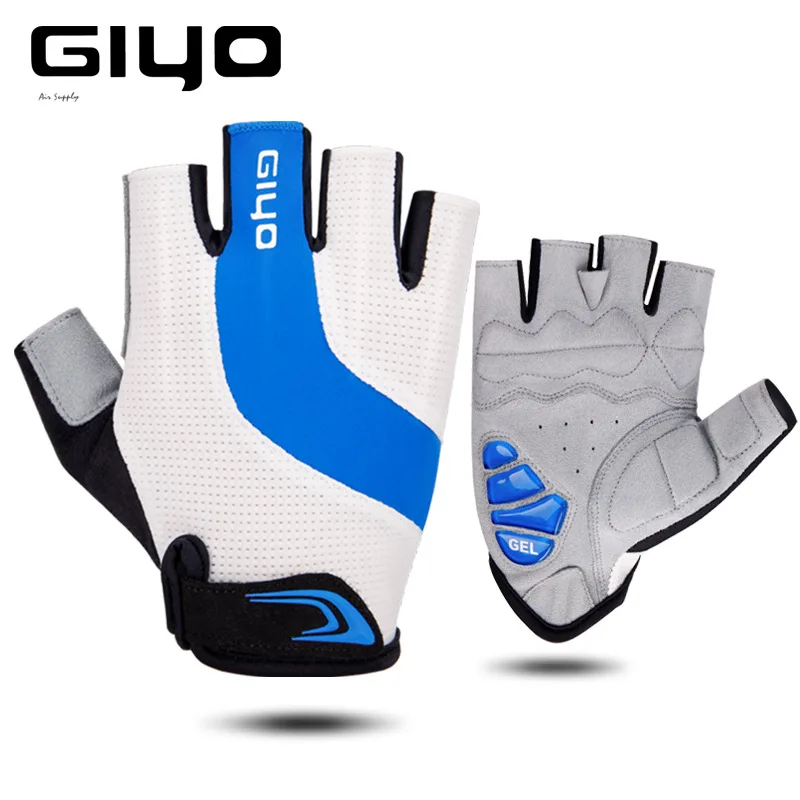 

Giyo Lycra Shock-Absorbing Palm Gloves Riding Half Finger Short Gloves Breaking Wind Anti-Slip Bicycle Mittens Racing Mtb Bike