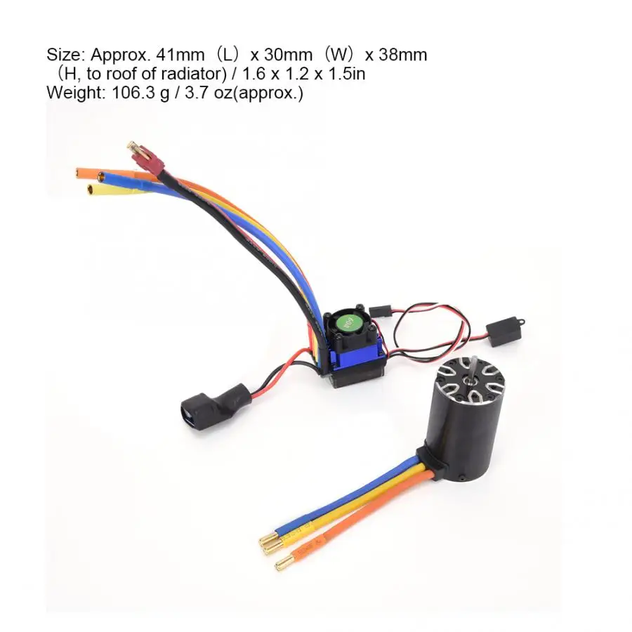 Бесщеточный двигатель 3 5 T 2600KV + 60A ESC speed Contorller Set 4 pole 12 slot RC бесщеточный для