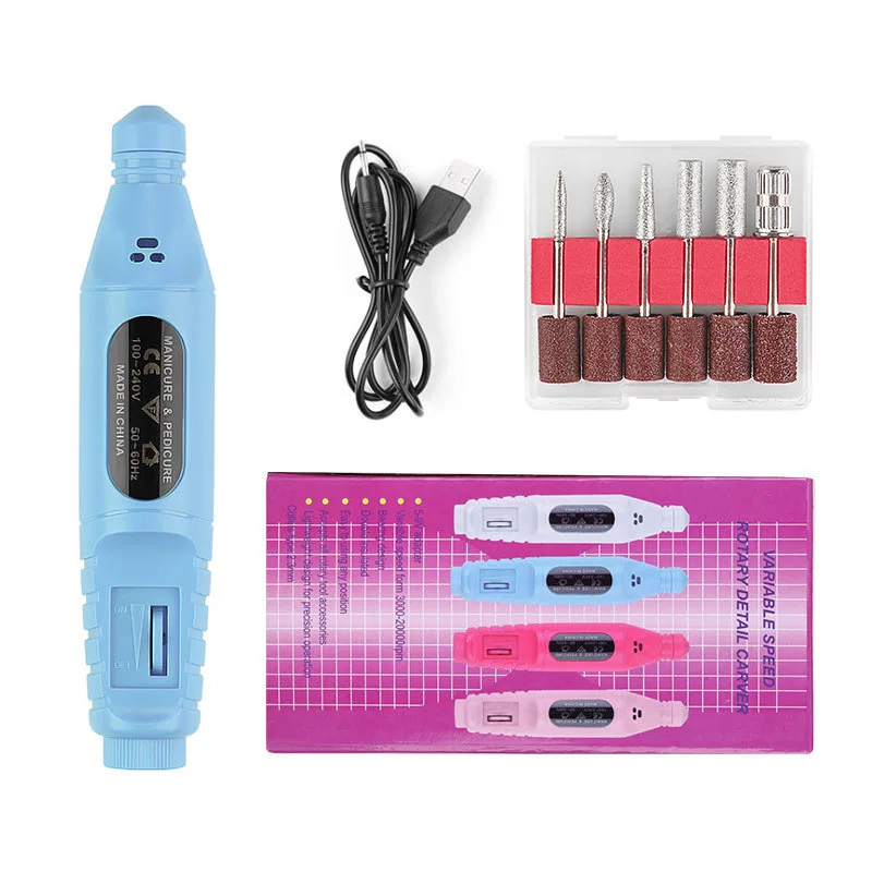 

1 Set Mini Electric Nail Drill Machine Kit Manicure Machine Nail Art Pen Pedicure Nail File Art Tools Mill Cutter with Nail Bits