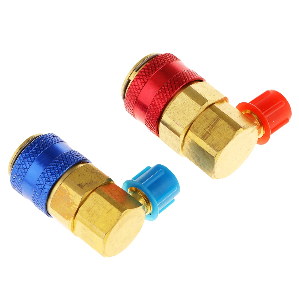 

2x HVAC 1/4 R134a Hi Low Air Condition Quick Connectors Adaptors Coupler Kit