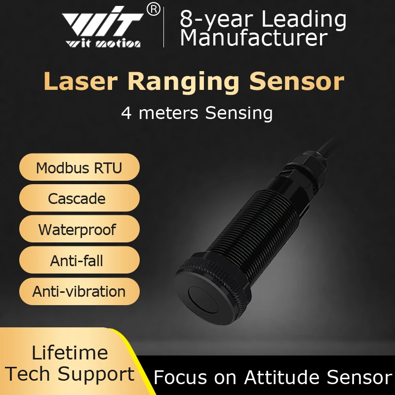 

WT53R Time-of-Flight (ToF)Laser Ranging Sensor Module,VL53L1X Sensor Module Distance 400cm,RS485 Modbus/TTL, TOF050F TOF200F