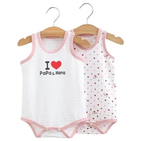 2pcs newborn baby clothes cotton bodysuit sleeveless infant vest jumpsuit summer thin one piece clothes for boys and girls