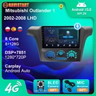 Автомагнитола 2 Din, 8 ГБ + 128 Гб, Android 10, 4G, Wi-Fi, GPS-навигация, мультимедийный проигрыватель для автомобиля Mitsubishi Outlander 1 2002-2008, без DVD