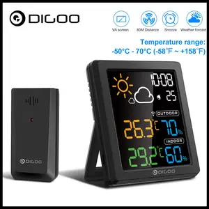 digoo dg 8647 mini colorful hd screen lcd weather station alarm clock smart hygrometer thermometer snooze dual desktop clock free global shipping