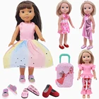 Танцевальная обувь с радужной блестящей юбкой, купальник для 14-дюймовой американской Нэнси, Одежда для куклы Paola Reina, аксессуары для королевы, игрушки для девочек