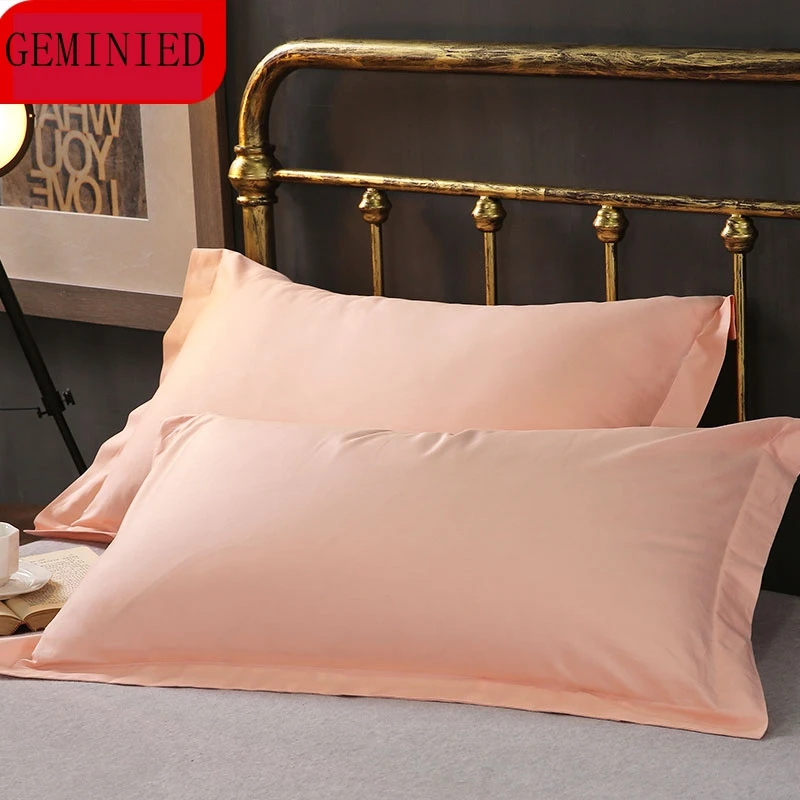 1 пара 100% хлопок 600TC наволочка для сна сплошной подушка в виде елки Чехол Длинные