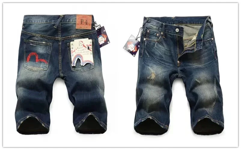

2021 Authentic Spring And Summer New Shelves Men's Casual Denim Shorts Breathable Wash Knee Fashion Men's Straight Pants