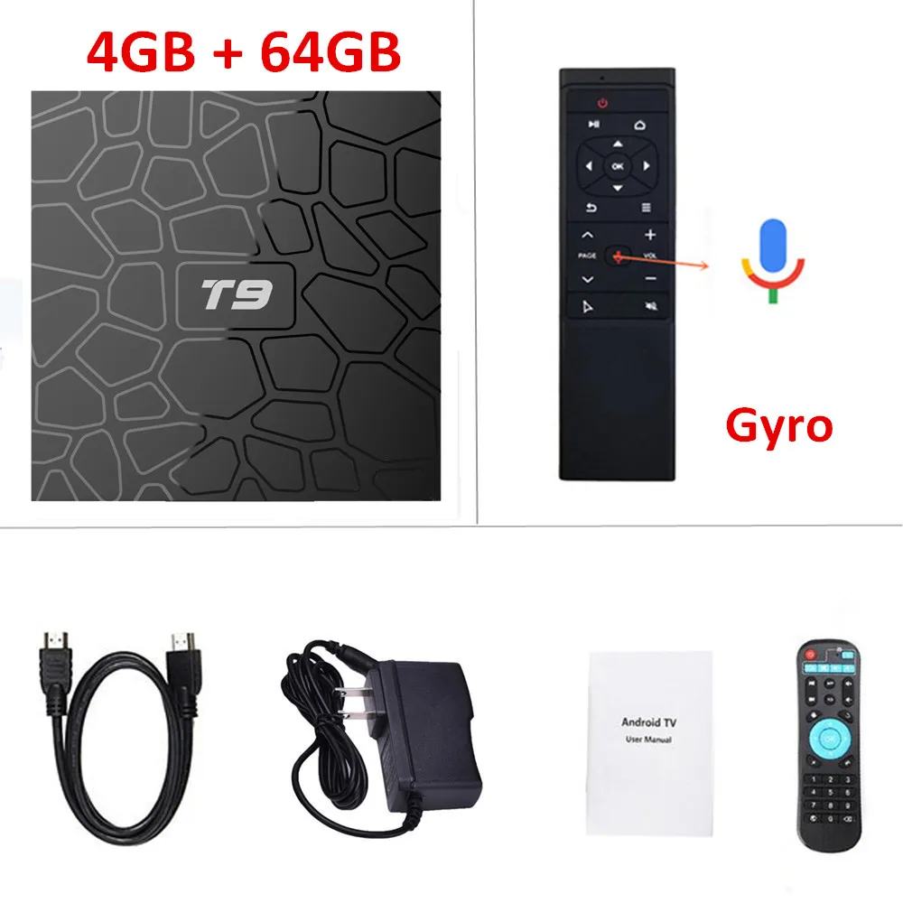 4G 64G MT12voice T9 Android 9,0 ТВ приставка 4 ГБ 32 ГБ 64 Гб Смарт ТВ Rockchip RK3318 USB3.0 H.265 4K медиаплеер 2,4G& 5G Wifi BT 4,0 телеприставка 2G16G - Цвет: 4G 64G MT12voice