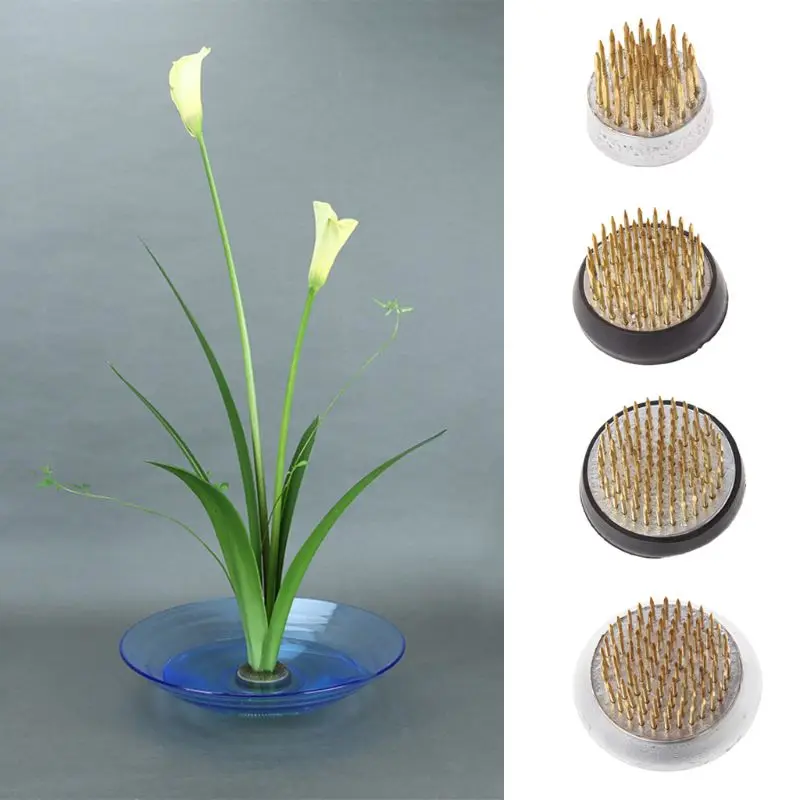 Круглая Цветочная лягушка Ikebana Kenzan с резиновой прокладкой предметы для