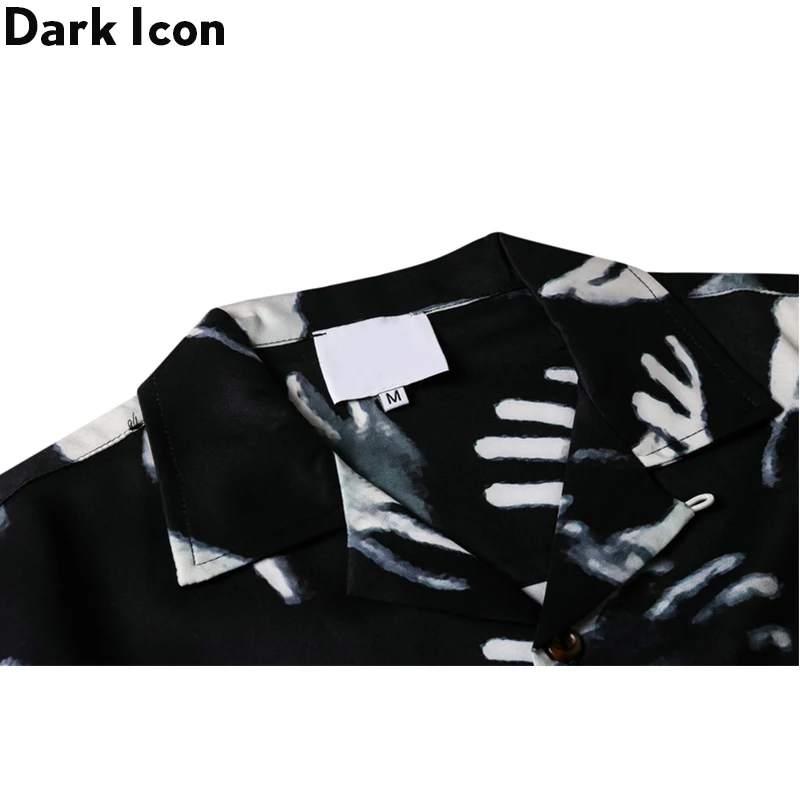 Dark Icon Printed Vintage Street Shirts for Men 2020 Summer Hawaiian Shirts Male Top