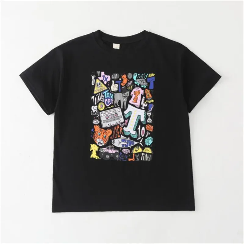 

Short-sleeve Girls T-shirt for Children's Summer Clothes 2021 New Teens Kids Cartoon Pattern Shirts