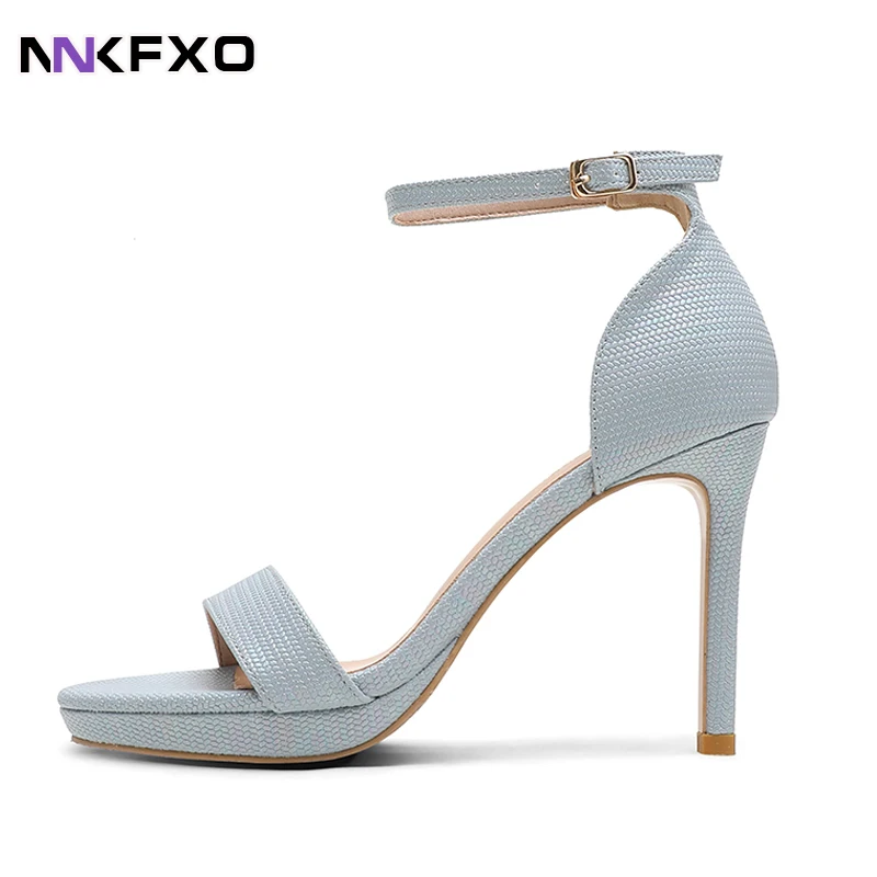 

Charming Women Open Toe Ankle Strap Stiletto Heel Dress Sandals Elegant Wedding Party Shoes Pumps High Heel 9.5cm