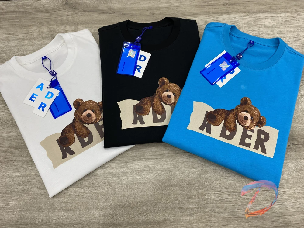 

Summer ADER ERROR Bear Print T-shirts Men Women High Quality Round Neck Loose T Shirt ADER ERROR Fashion Casual Top Tees