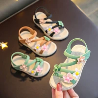 girls sandals gladiator flowers sweet soft childrens beach shoes kids summer floral sandals princess fashion cute high quality