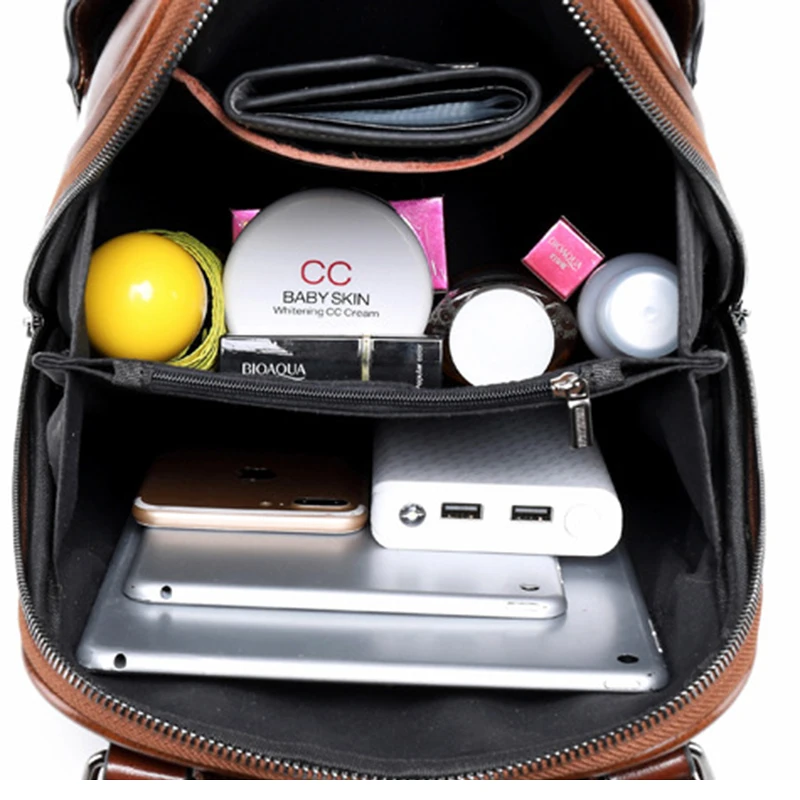 Женский рюкзак из воловьей кожи простой модный на одно плечо натуральной