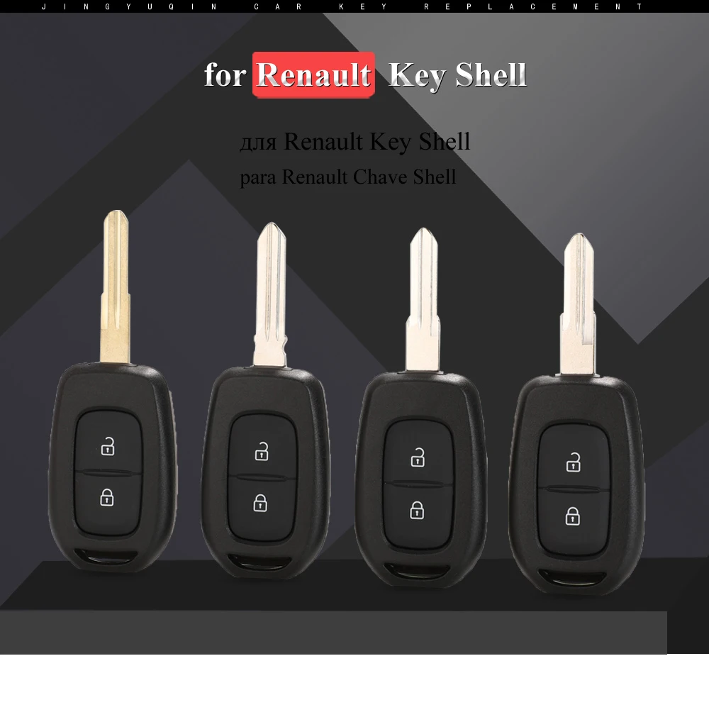 Jingyuqin 2 кнопки дистанционного ключа автомобиля оболочки брелок для Renault Sandero Dacia Logan ключ чехол Замена