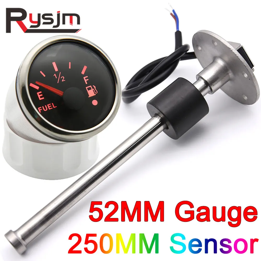 52 мм датчик уровня топлива + Датчик 250 измеритель 0-190 240 ~ 33 Ом сигнал для лодки яхты