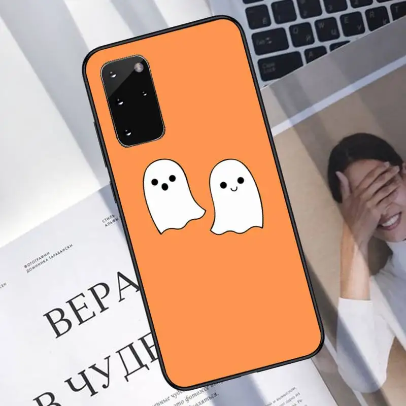 

Cute little ghost with halloween pumpkin Phone Case For Samsung A40 A31 A50 A51 A71 A20E A20S S8 S9 S10 S20 Plus note 20 ultra