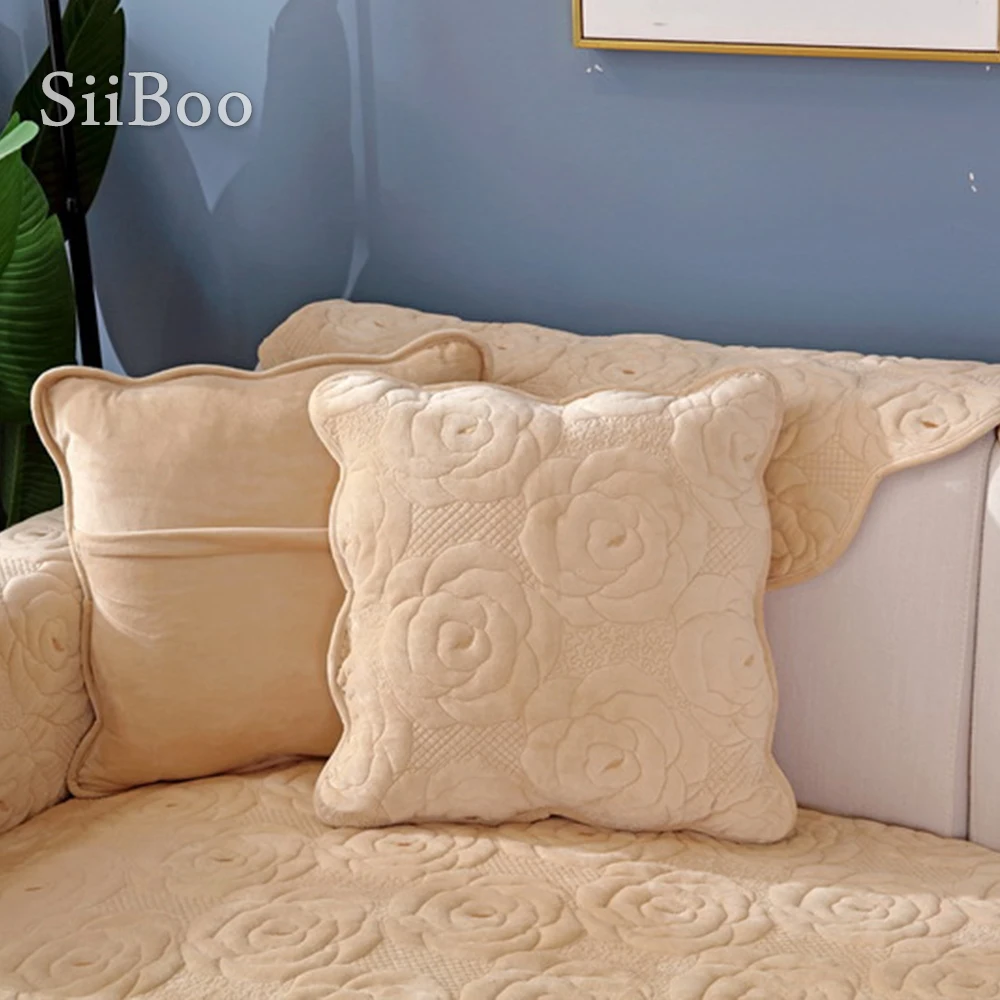 Мягкий стеганый чехол для дивана в американском и розовом стиле зимний серый