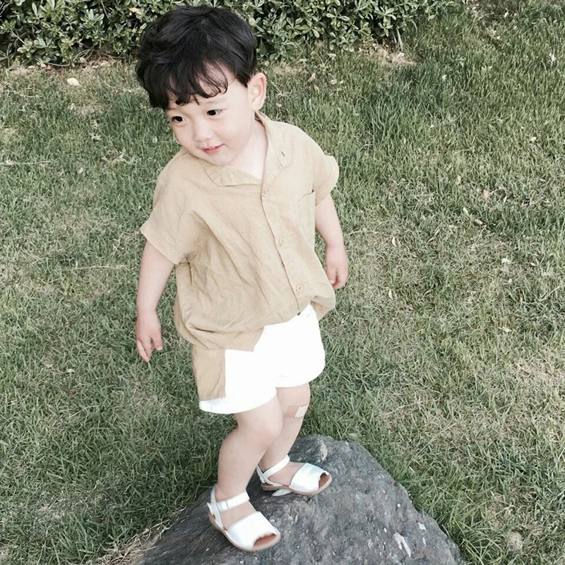 Детские летние хлопковые брюки повседневные облегающие Короткие штаны для