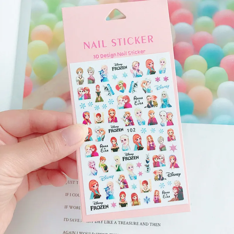 

New Disney girls frozen princess Cartoon Nail Art Stickers kids Nail Art Decoration gift