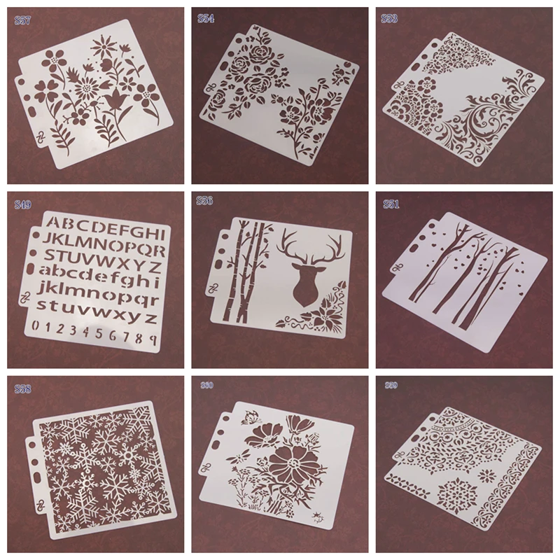 Рождественская Снежинка олень &quotсделай сам&quot наслоения Трафареты шаблон для