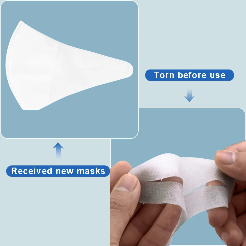 Маска для лица одноразовая трехслойная Нетканая с защитой от пыли 100/200/300