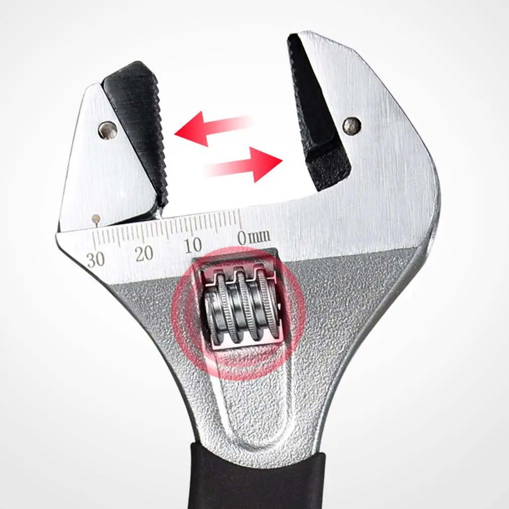 

Wide Adjustable Wren Spanner Adjustable Ratchet Wrench with Non-Slip Handle,Plumbing Bathroom Pipe Ratchet Wrench Repairing Tool