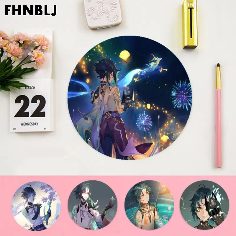 

FHNBLJ Новый напечатанный Xiao Genshin ударный игровой круглый коврик для мыши Компьютерные коврики Противоскользящий коврик для ноутбука ПК коври...