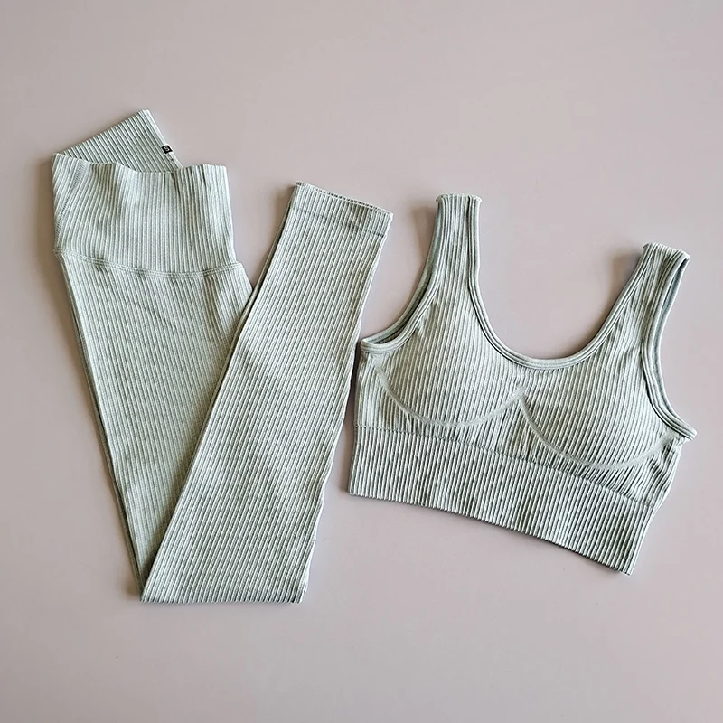 Новинка одежда для тренировок женщин бесшовные комплекты йоги леггинсы