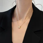 Новинка 2021, Классическая Маленькая подвеска в виде ракушки на талию, ожерелье из титановой стали для женщин, привлекательная цепочка до ключицы для девушек, корейская бижутерия