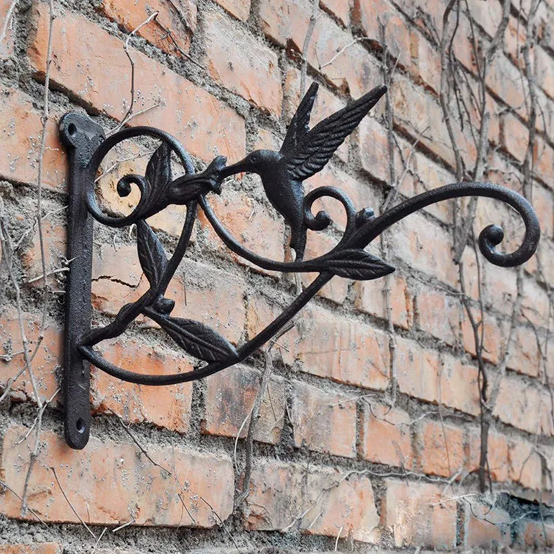 Чугунные растительные крючки винтажный настенный постер кронштейны для фонарей