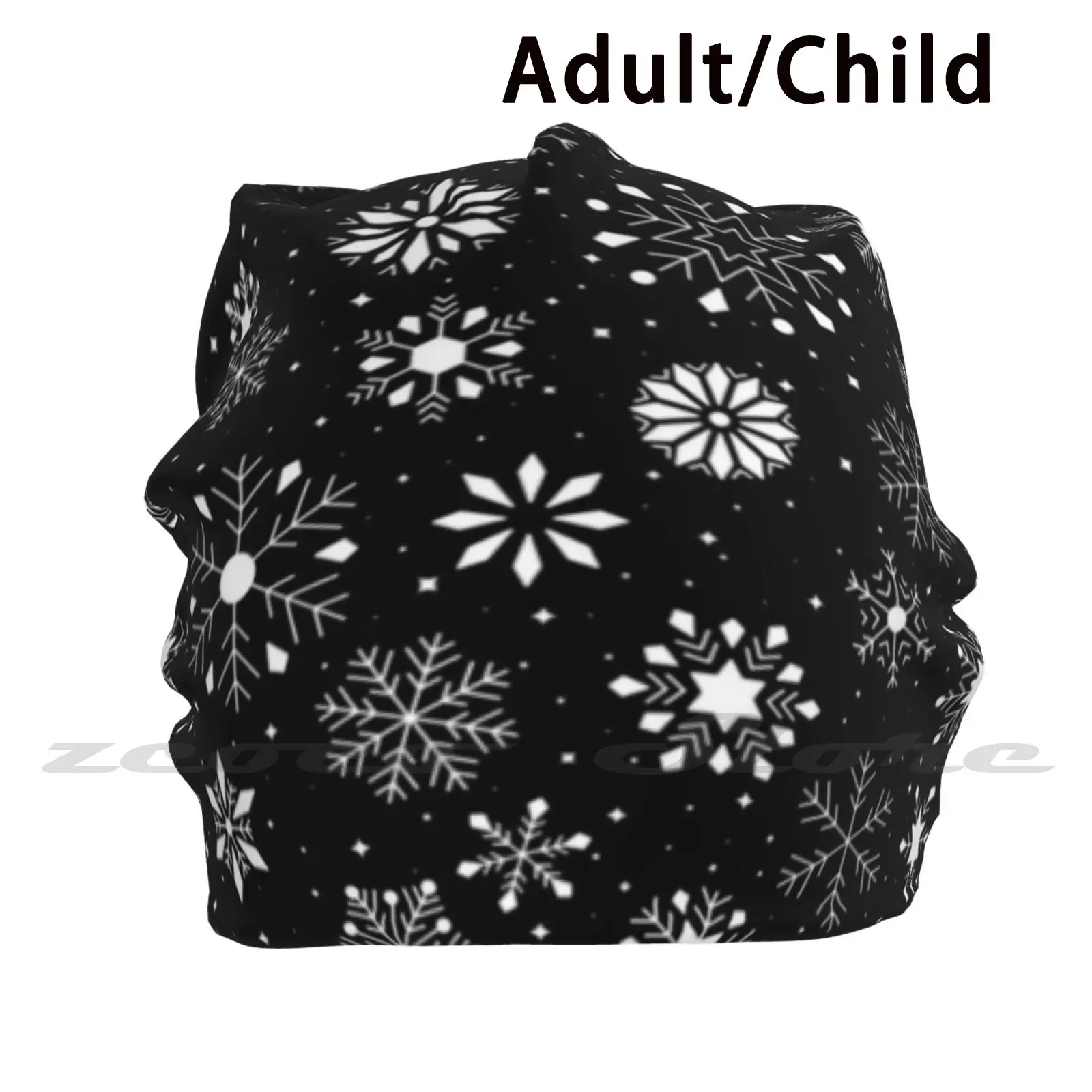 Черная зимняя шапка в клетку стиле буйвола со снежинками мягкая эластичная для