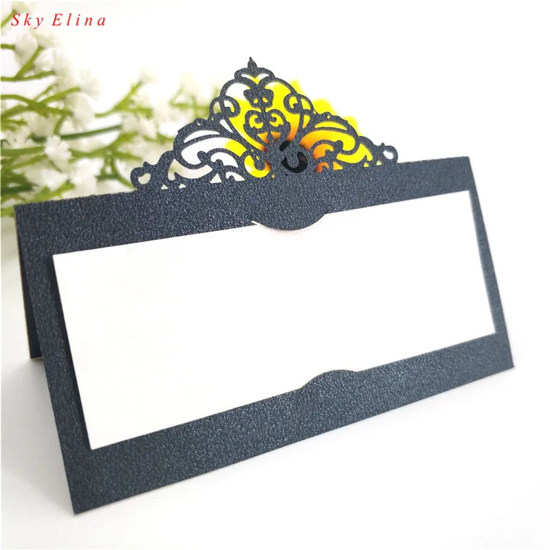 100 шт. лазерная вырезка элегантная корона Искусственные Свадебные карты для