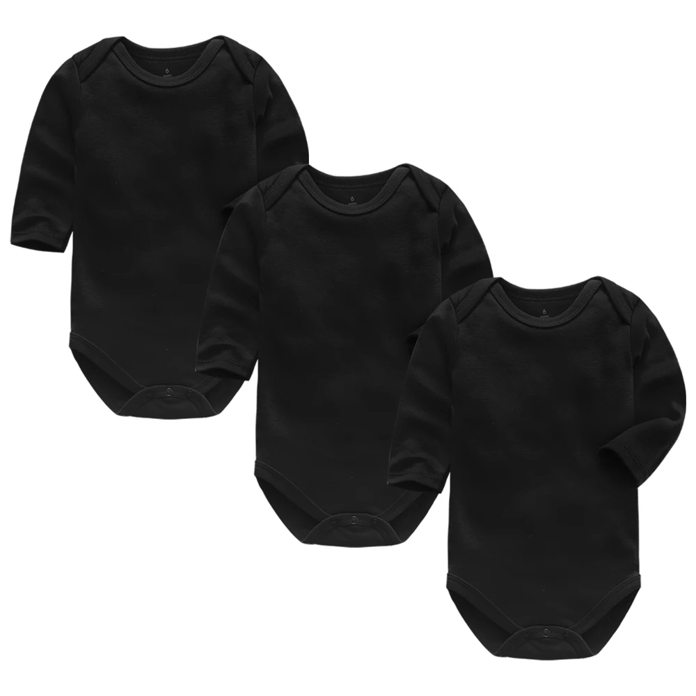 Комбинезон детский для мальчиков и девочек хлопок с длинным рукавом черный | Мать