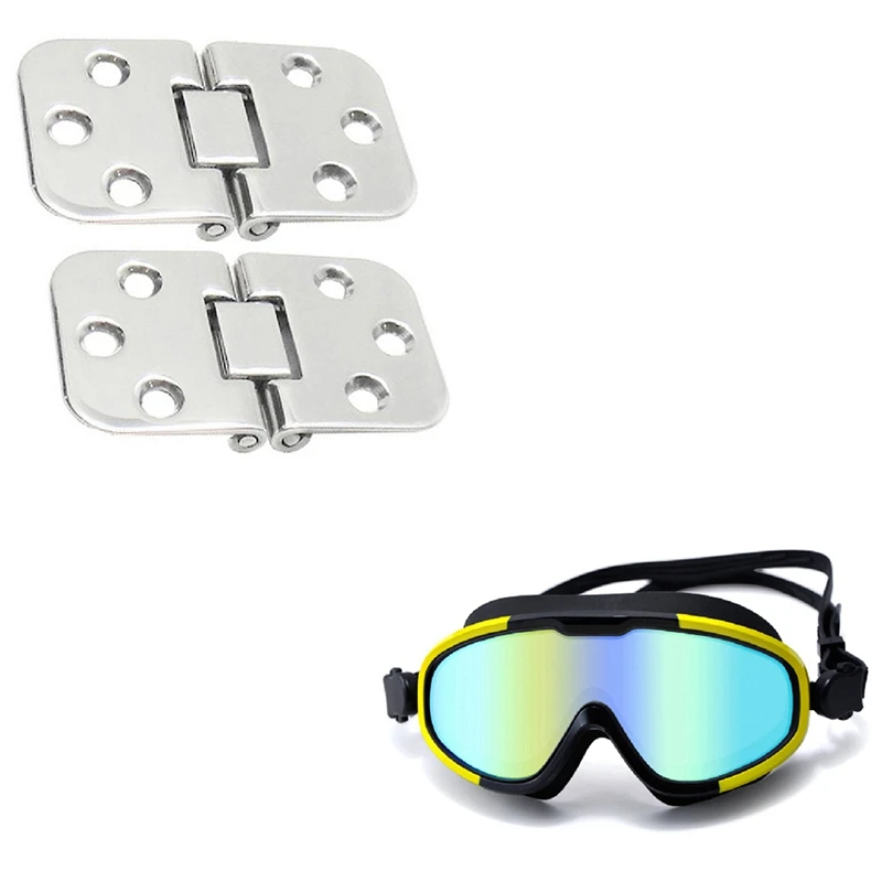 

2Pcs Marine Level Hinge Grade Stainless Steel Mirror Polished & 1 Pcs Anti-Fog Swimsuit Glasses Swimming Diving Glasses