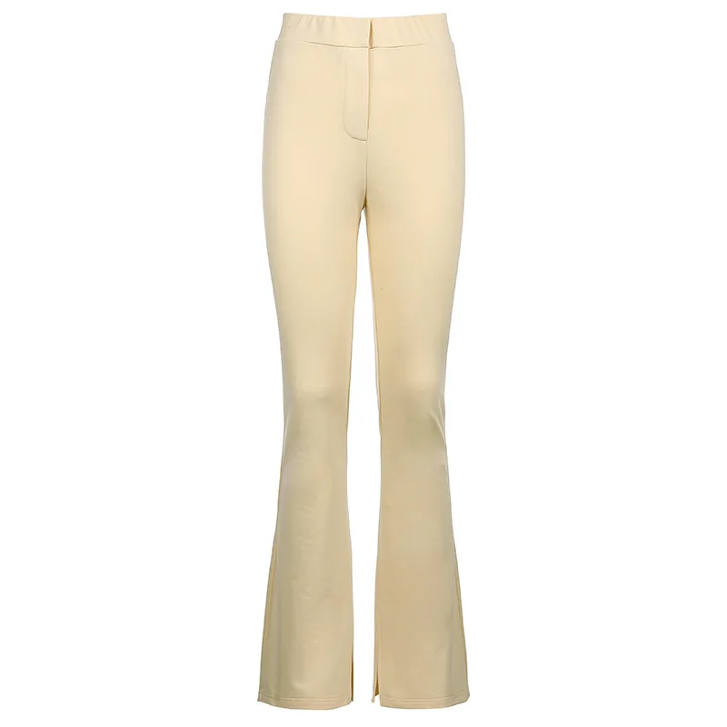

Women's Casual Sports Pants High Waist Side Split Fashion Skinny Long Trousers 2021 New Spring Autumn High Fashion Women Pants