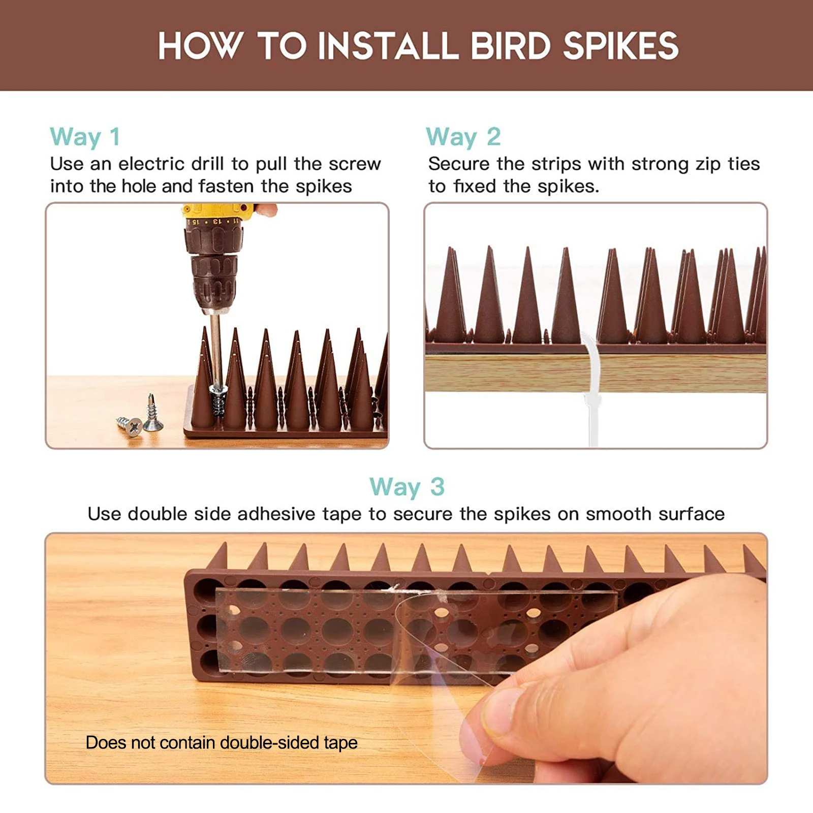 

12pcs Anti Bird Cat Thief Thorn Intruder Repellent Practical Deterrent Anti-theft Fencing Garden Fence Wall Spikes Dropshipping