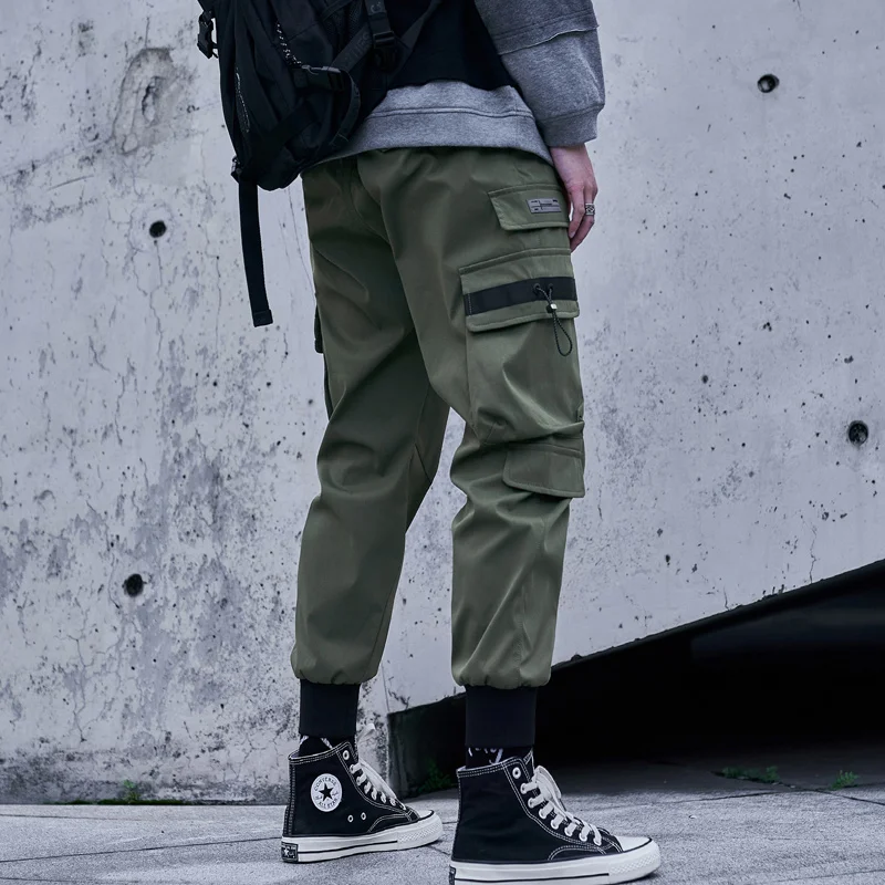 

Pantalones Cargo de una sola carretera para hombre, ropa informal japonesa para correr, de Hip-Hop, 2021