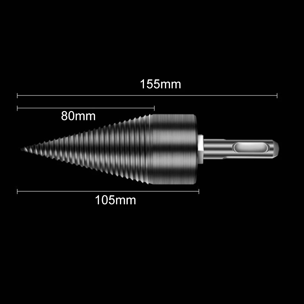 

42mm 32mm HSS Firewood Splitter Drill Bit Wood Cone Reamer Punch Driver Step Drill Bit Woodworking Round Hex Square Shank