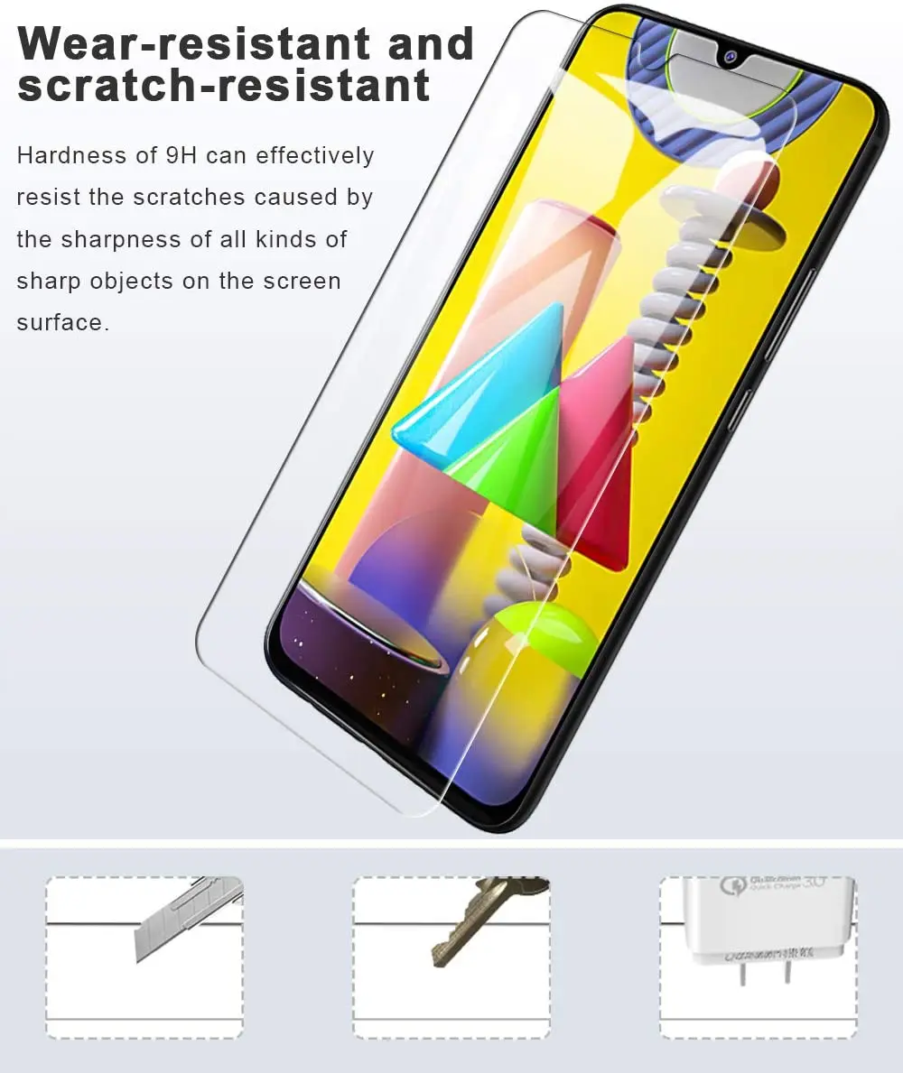 2 в 1 Защитное стекло для Samsung Galaxy A10 A20 A30 A50 A70 A80 A90 M30S S A51 камера задняя крышка