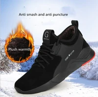 winter warm lichtgewicht ademende mannen veiligheidsschoenen stalen neus werkschoenen voor mannen anti smashing bouw sneaker