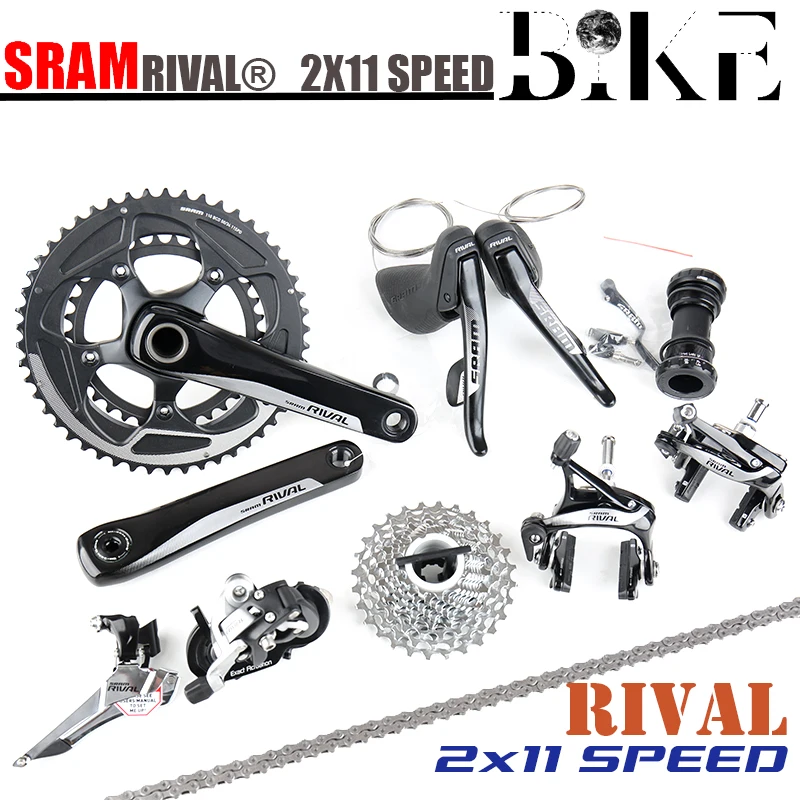 

Велосипедный набор SRAM Rival 2x11 22S Speed 50x34T 52x36T 170 мм 172,5 мм GXP