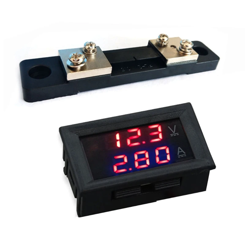 

DC 0-100V 50A 100ADual Display Ammeter Voltmeter Modified Automotive Voltage Test Display Meter Digital Voltage Measure